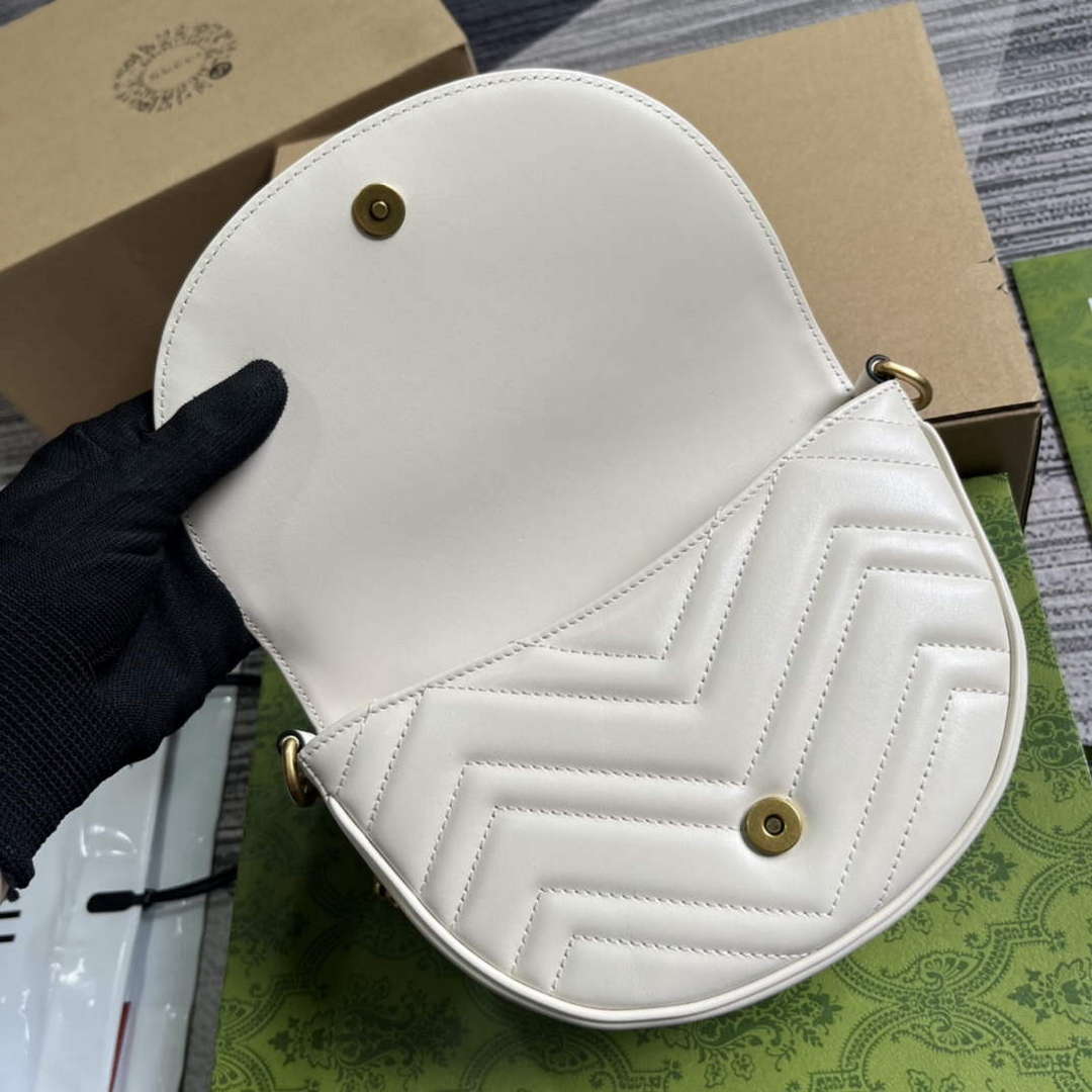Gucci 746431 GG Marmont Matelass¨¦ Chain Mini Bag White