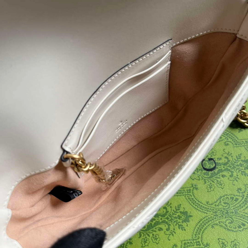 Gucci 746431 GG Marmont Matelass¨¦ Chain Mini Bag White