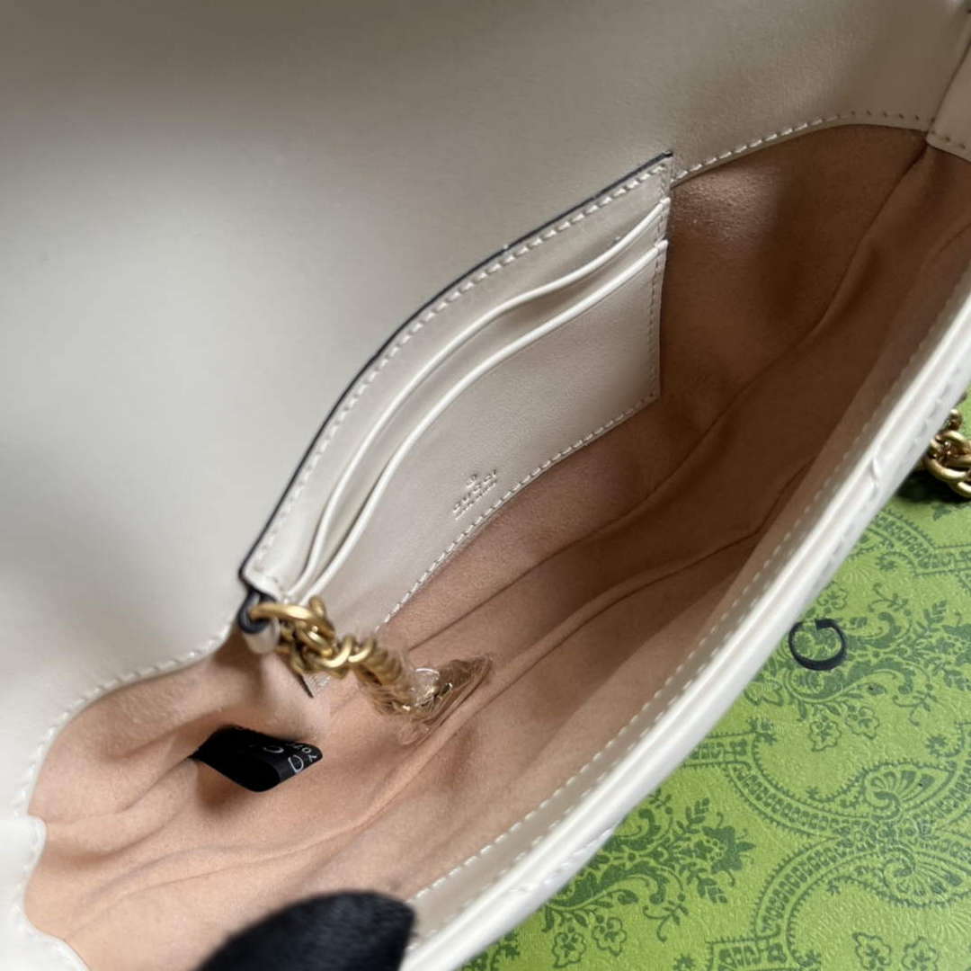 Gucci 746431 GG Marmont Matelass¨¦ Chain Mini Bag White