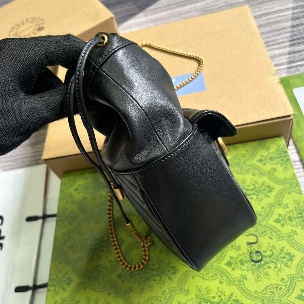 Gucci 746433 GG Marmont Mini Bucket Bag Black