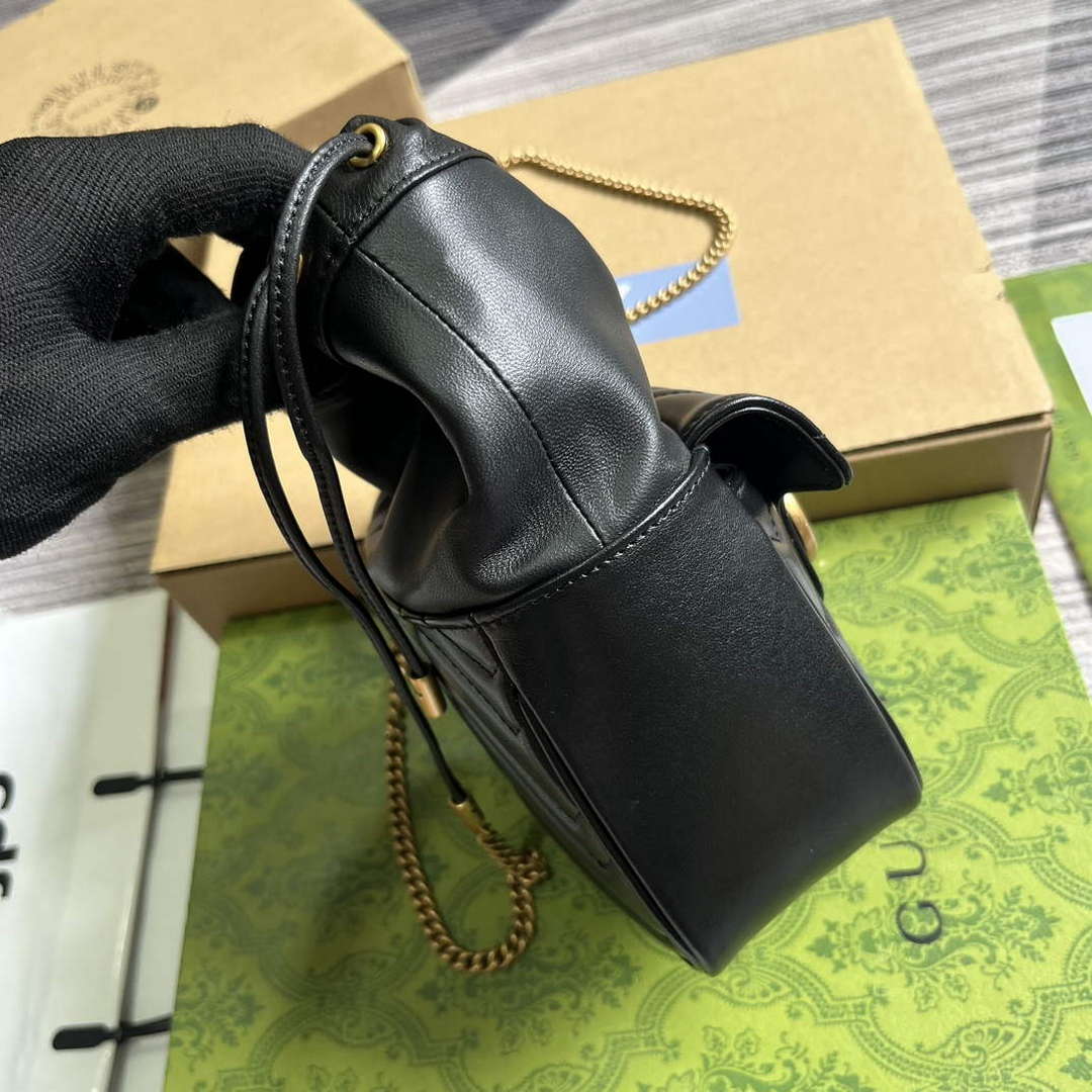 Gucci 746433 GG Marmont Mini Bucket Bag Black - Default Title - View 3