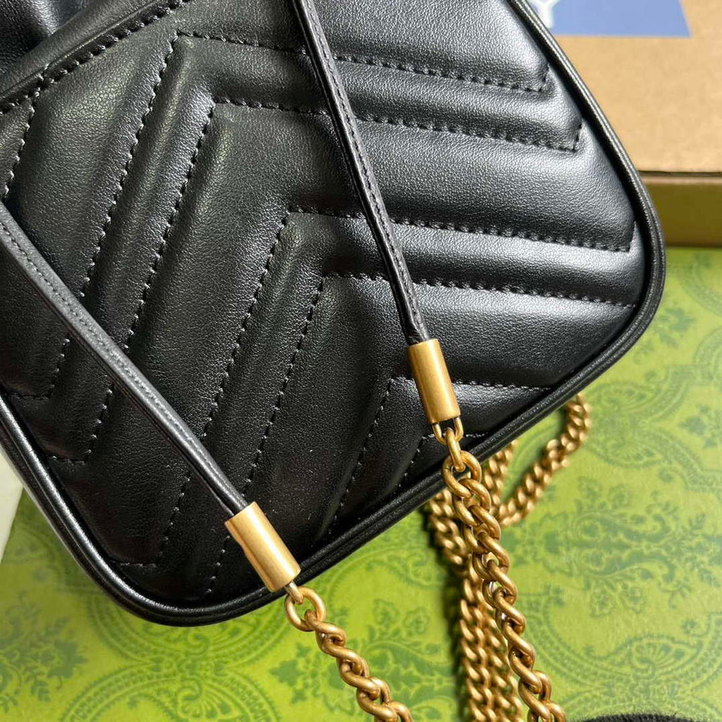 Gucci 746433 GG Marmont Mini Bucket Bag Black