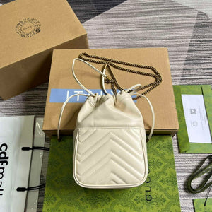 Gucci 746433 GG Marmont Mini Bucket Bag White - Default Title - View 2