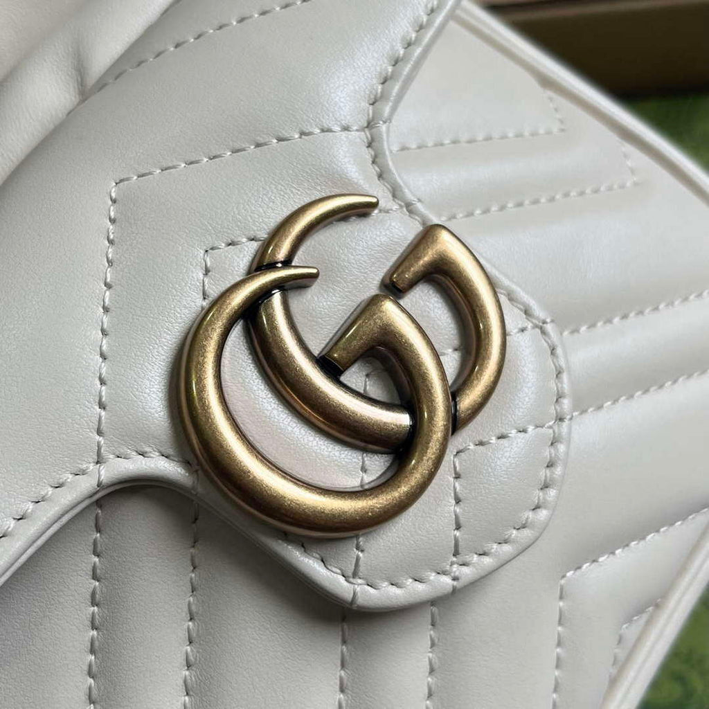 Gucci 746433 GG Marmont Mini Bucket Bag White