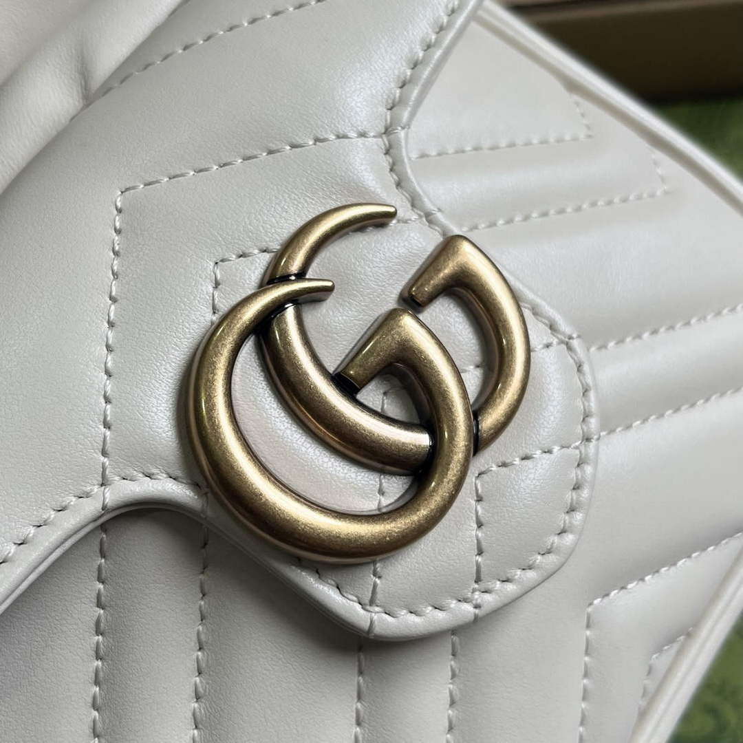 Gucci 746433 GG Marmont Mini Bucket Bag White