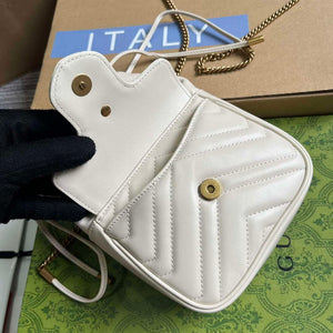 Gucci 746433 GG Marmont Mini Bucket Bag White - Default Title - View 5