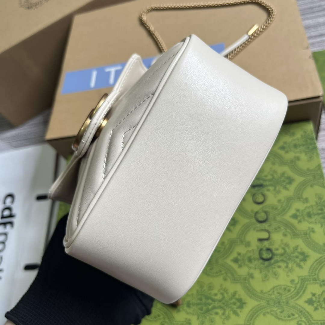 Gucci 746433 GG Marmont Mini Bucket Bag White - Default Title - View 6
