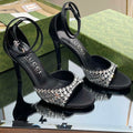 Gucci 749832 Women's High Heel Sandals With Crystals G38277 - US 4=Euro 35 - View 1