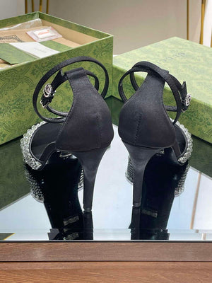 Gucci 749832 Women's High Heel Sandals With Crystals G38277 - US 4=Euro 35 - View 4