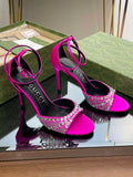 Gucci 749832 Women's High Heel Sandals With Crystals G38279