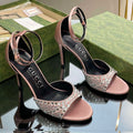 Gucci 749832 Women's High Heel Sandals With Crystals G38280 - US 4=Euro 35 - View 1