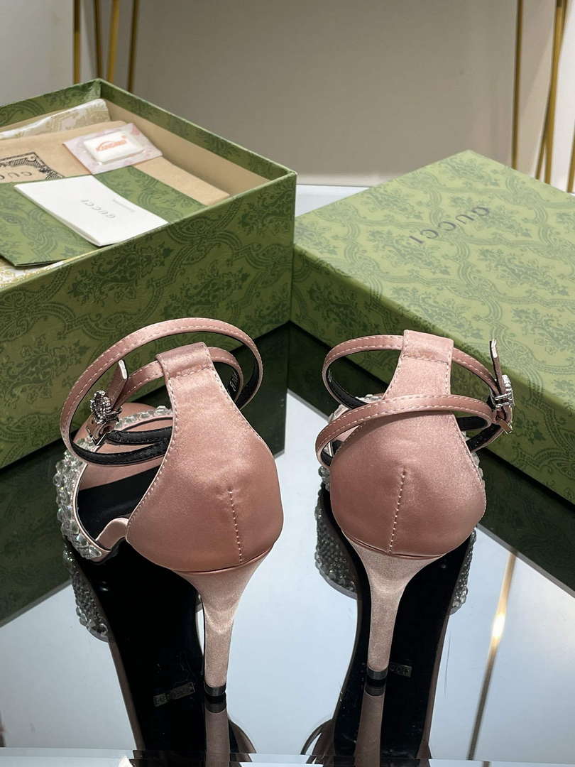 Gucci 749832 Women's High Heel Sandals With Crystals G38280