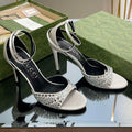 Gucci 749832 Women's High Heel Sandals With Crystals G38281 - US 4=Euro 35 - View 1