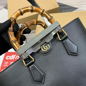 Gucci 750394 Gucci Diana Medium Tote Bag Black leather - Default Title - View 5