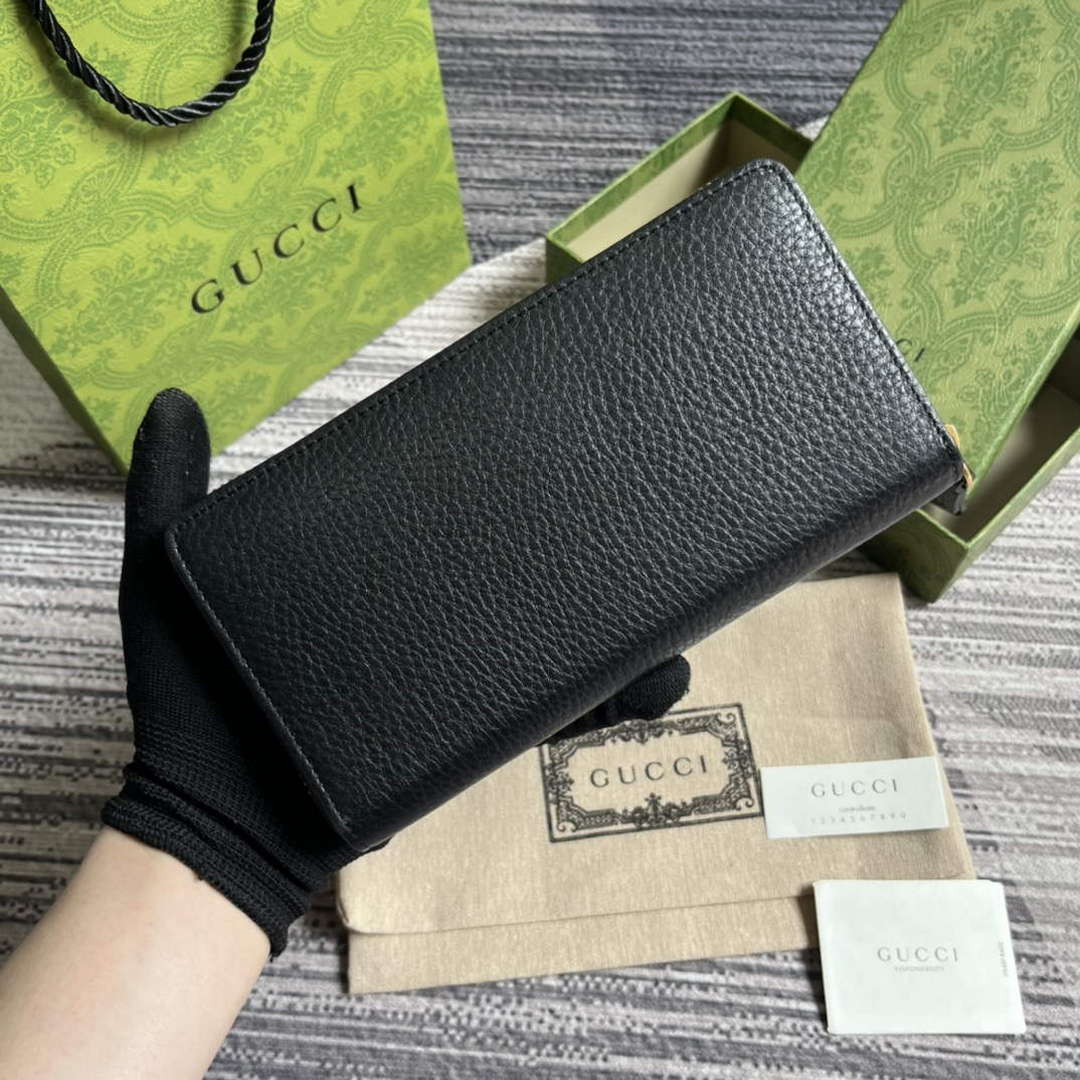 Gucci 750458 Zip wallet with Interlocking G python bow Black - Default Title - View 2