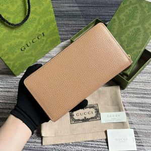Gucci 750458 Zip wallet with Interlocking G python bow Rose beige - Default Title - View 2