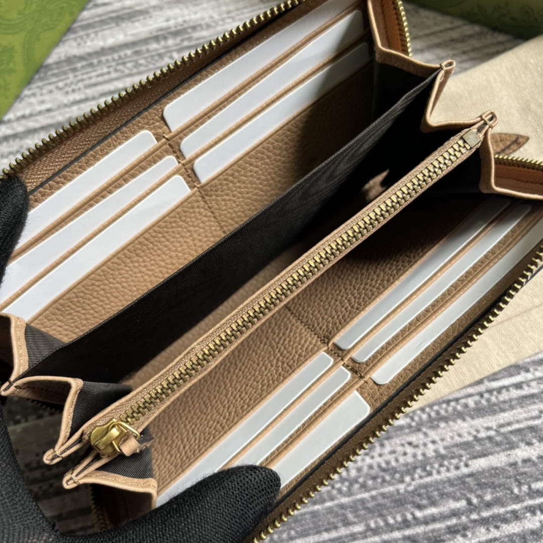 Gucci 750458 Zip wallet with Interlocking G python bow Rose beige - Default Title - View 9