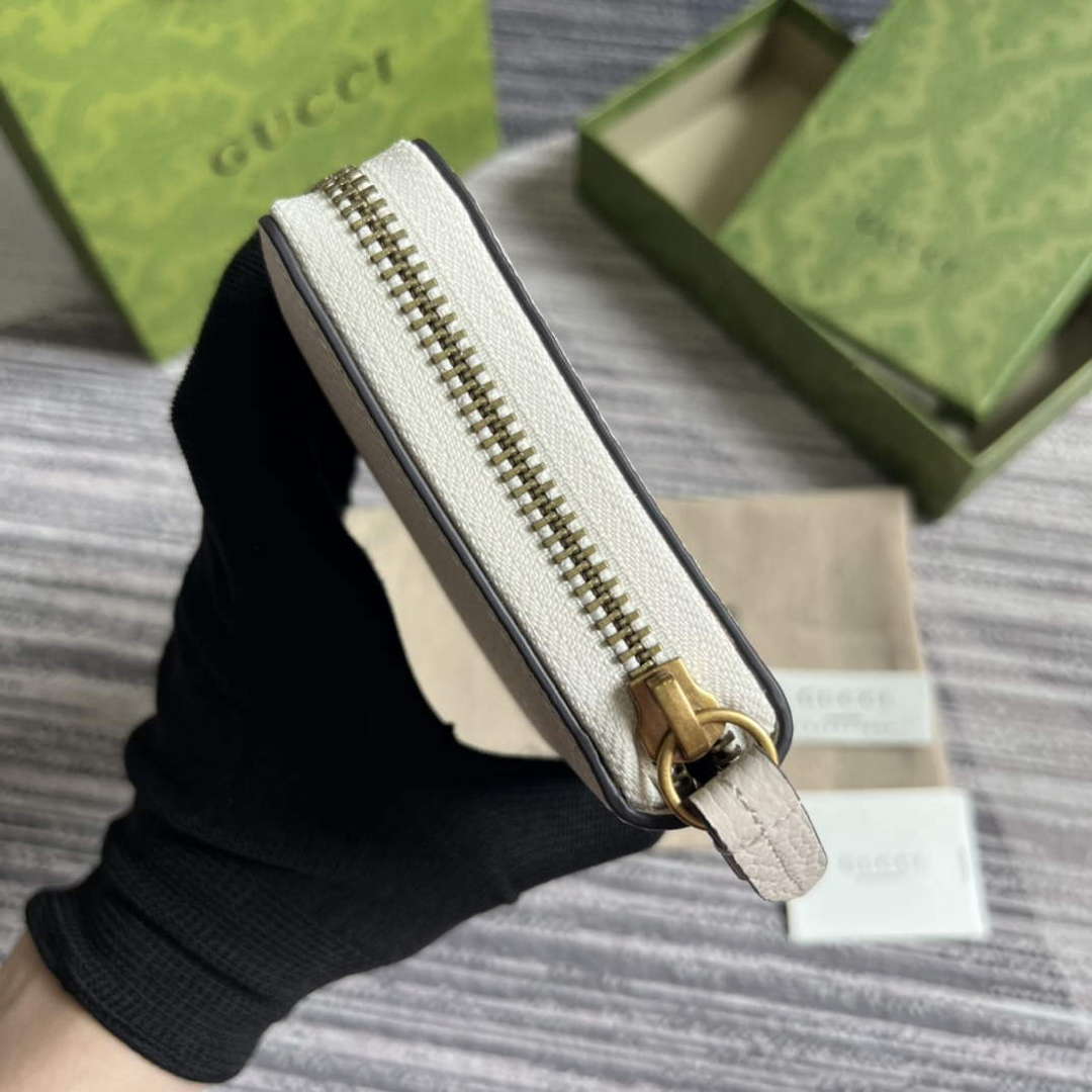 Gucci 750458 Zip wallet with Interlocking G python bow White - Default Title - View 3