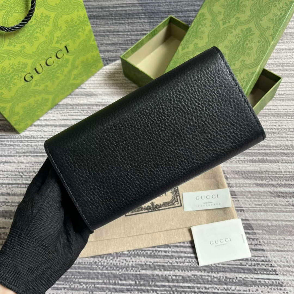 Gucci 750461 Wallet With Interlocking G Python Bow Black
