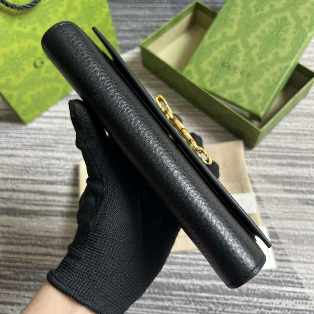 Gucci 750461 Wallet With Interlocking G Python Bow Black