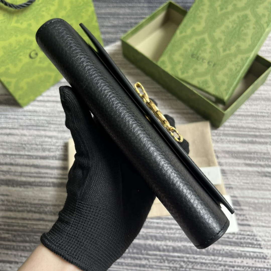 Gucci 750461 Wallet With Interlocking G Python Bow Black - Default Title - View 4