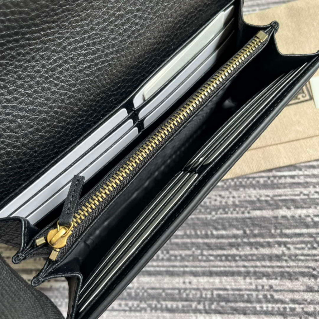 Gucci 750461 Wallet With Interlocking G Python Bow Black