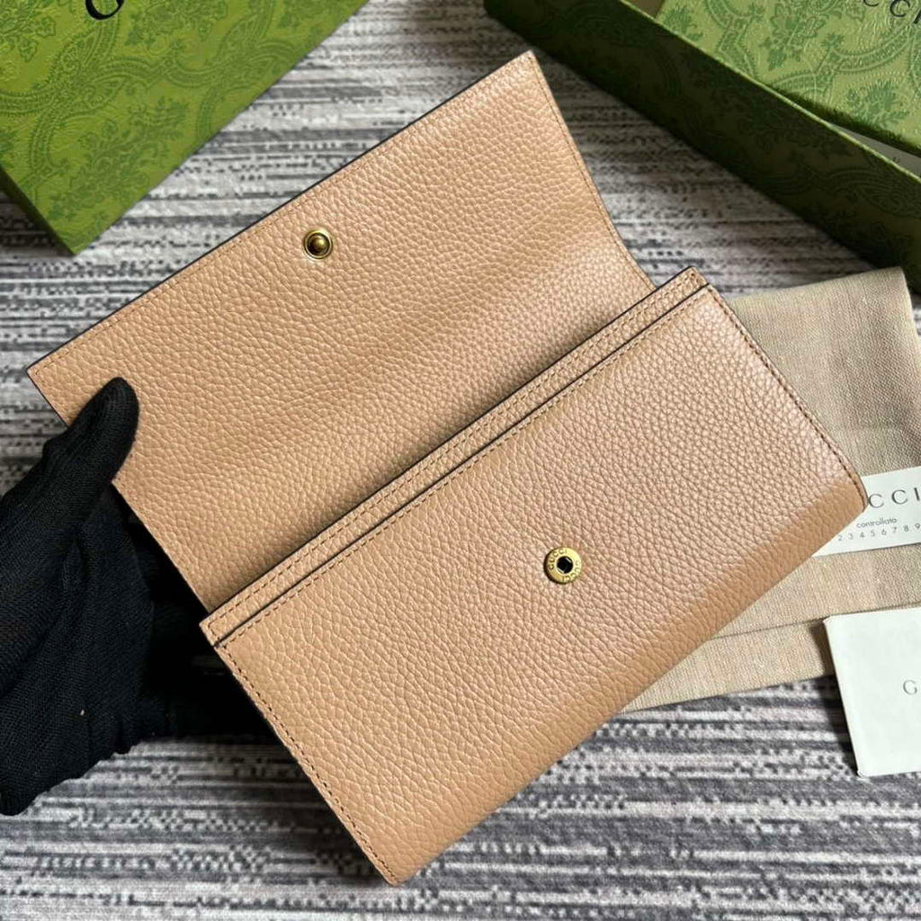 Gucci 750461 Wallet With Interlocking G Python Bow Rose beige