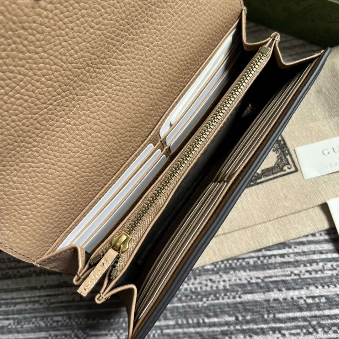 Gucci 750461 Wallet With Interlocking G Python Bow Rose beige