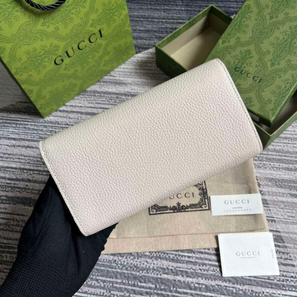 Gucci 750461 Wallet With Interlocking G Python Bow White