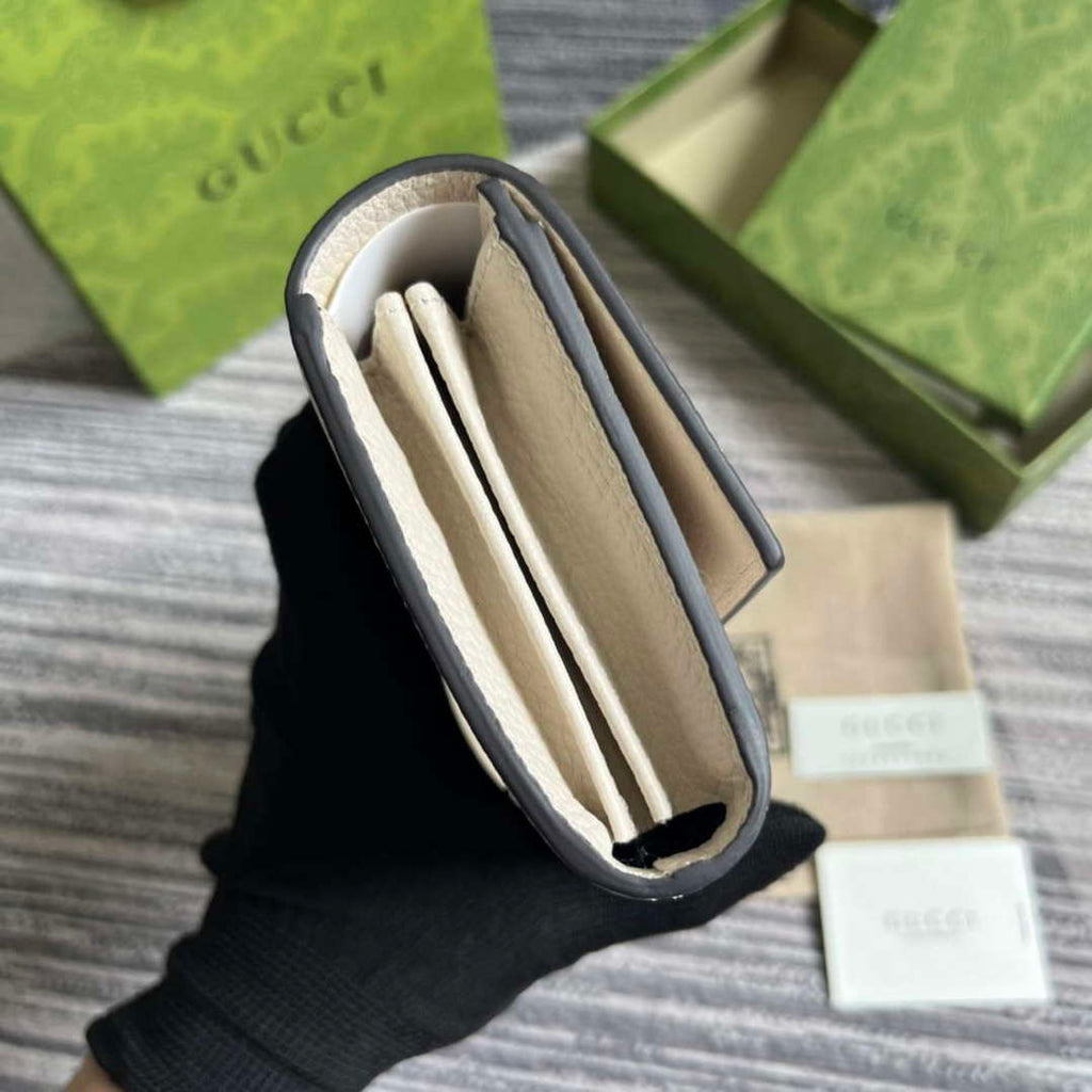 Gucci 750461 Wallet With Interlocking G Python Bow White