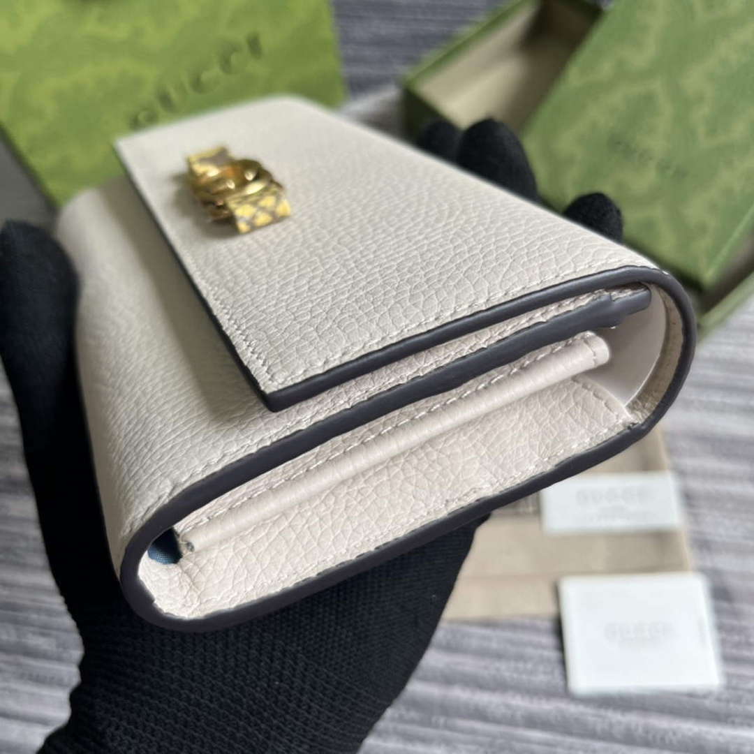 Gucci 750461 Wallet With Interlocking G Python Bow White - Default Title - View 5