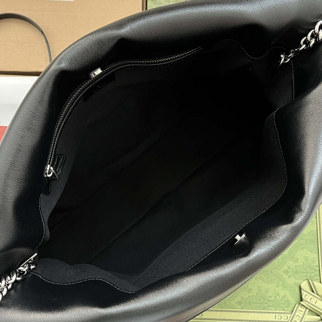 Gucci 751516 Blondie Medium Tote bag in black leather - Default Title - View 9