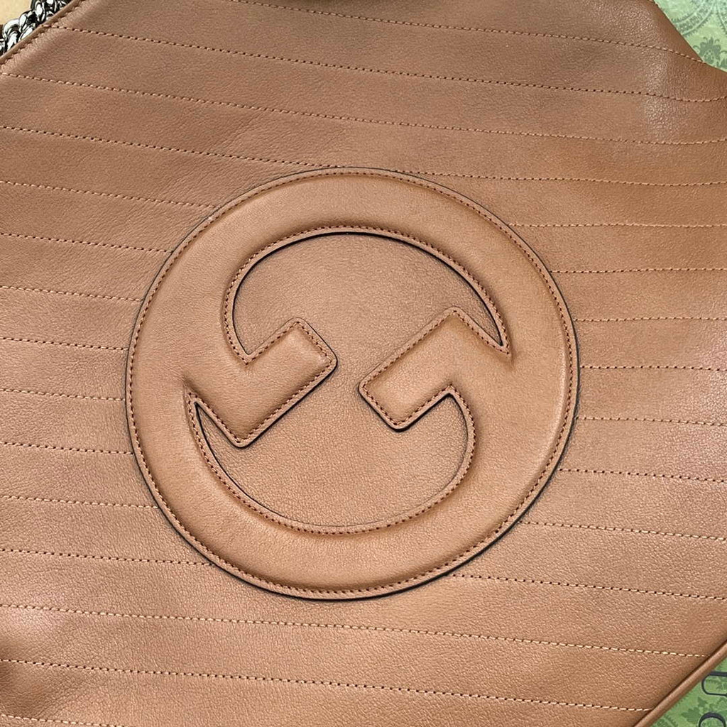 Gucci 751516 Blondie Medium Tote bag in Brown leather