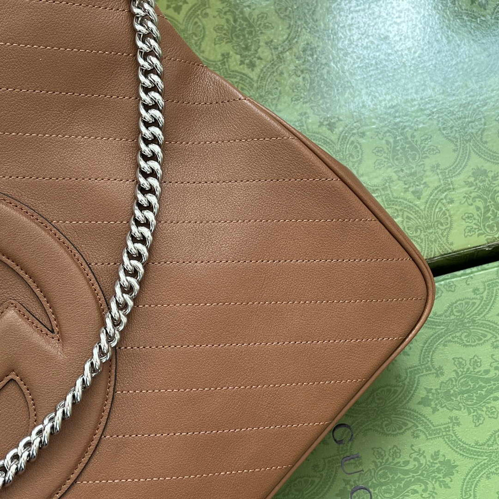 Gucci 751516 Blondie Medium Tote bag in Brown leather
