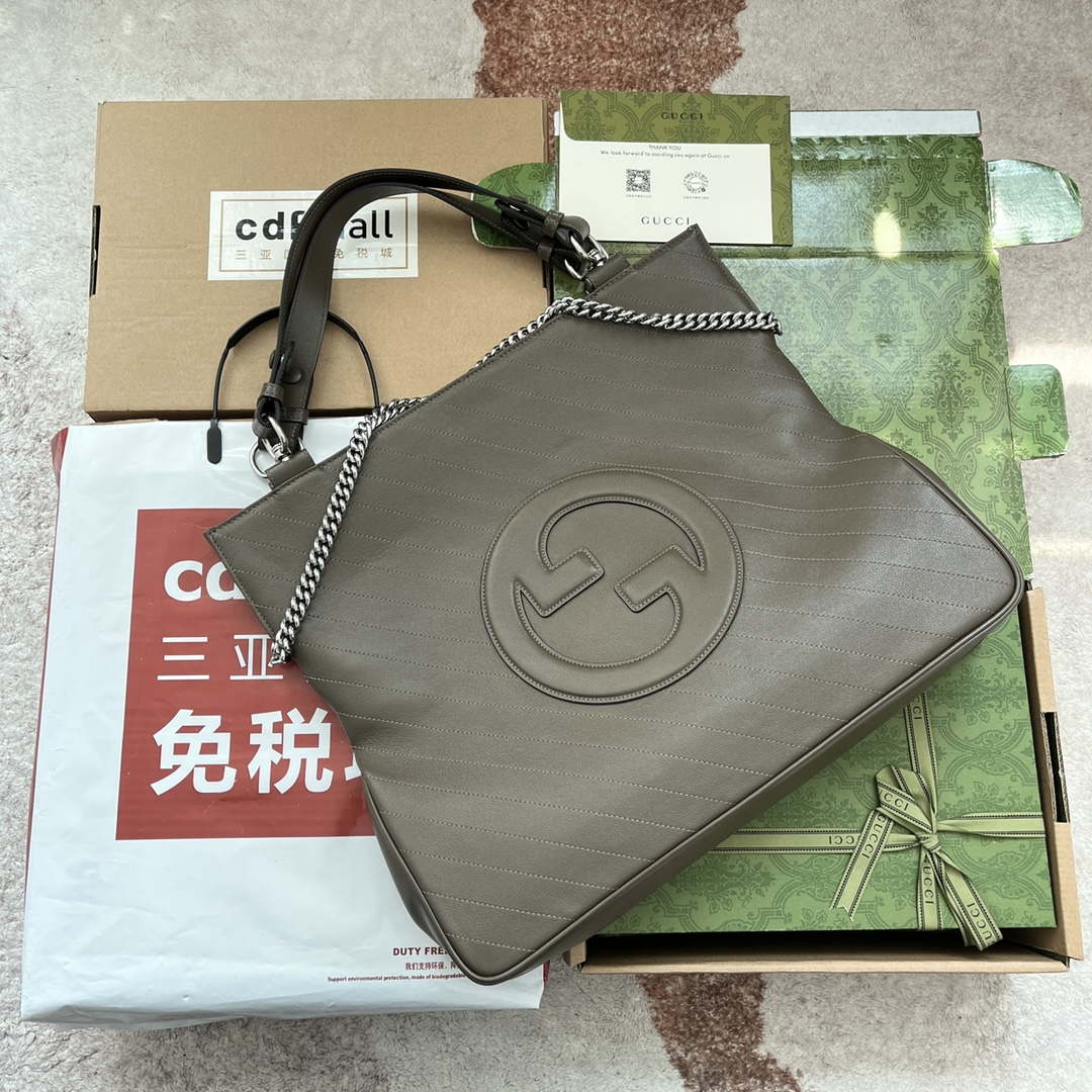 Gucci 751516 Blondie Medium Tote bag in Drak Green leather - Default Title - View 1