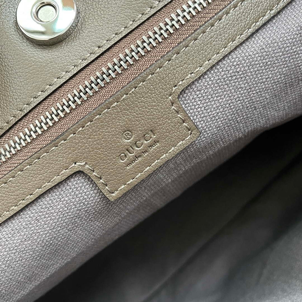 Gucci 751516 Blondie Medium Tote bag in Drak Green leather