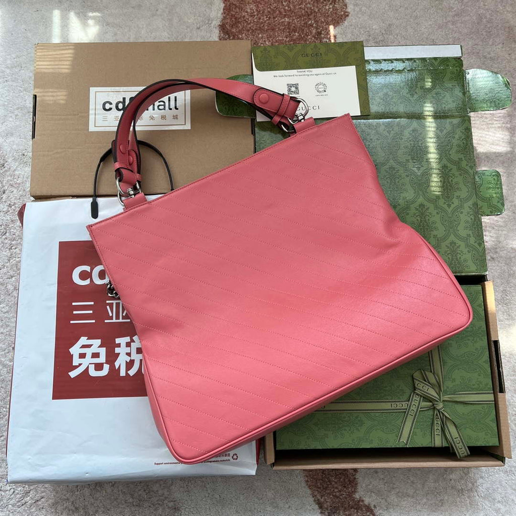 Gucci 751516 Blondie Medium Tote bag in Pink leather