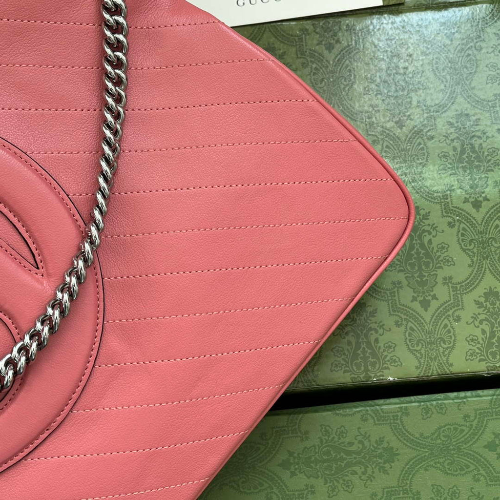Gucci 751516 Blondie Medium Tote bag in Pink leather
