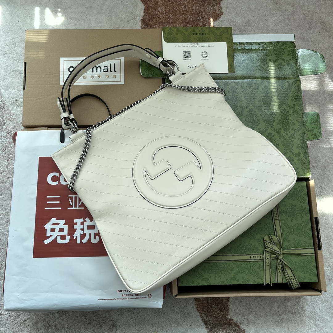 Gucci 751516 Blondie Medium Tote bag in White leather - Default Title - View 1