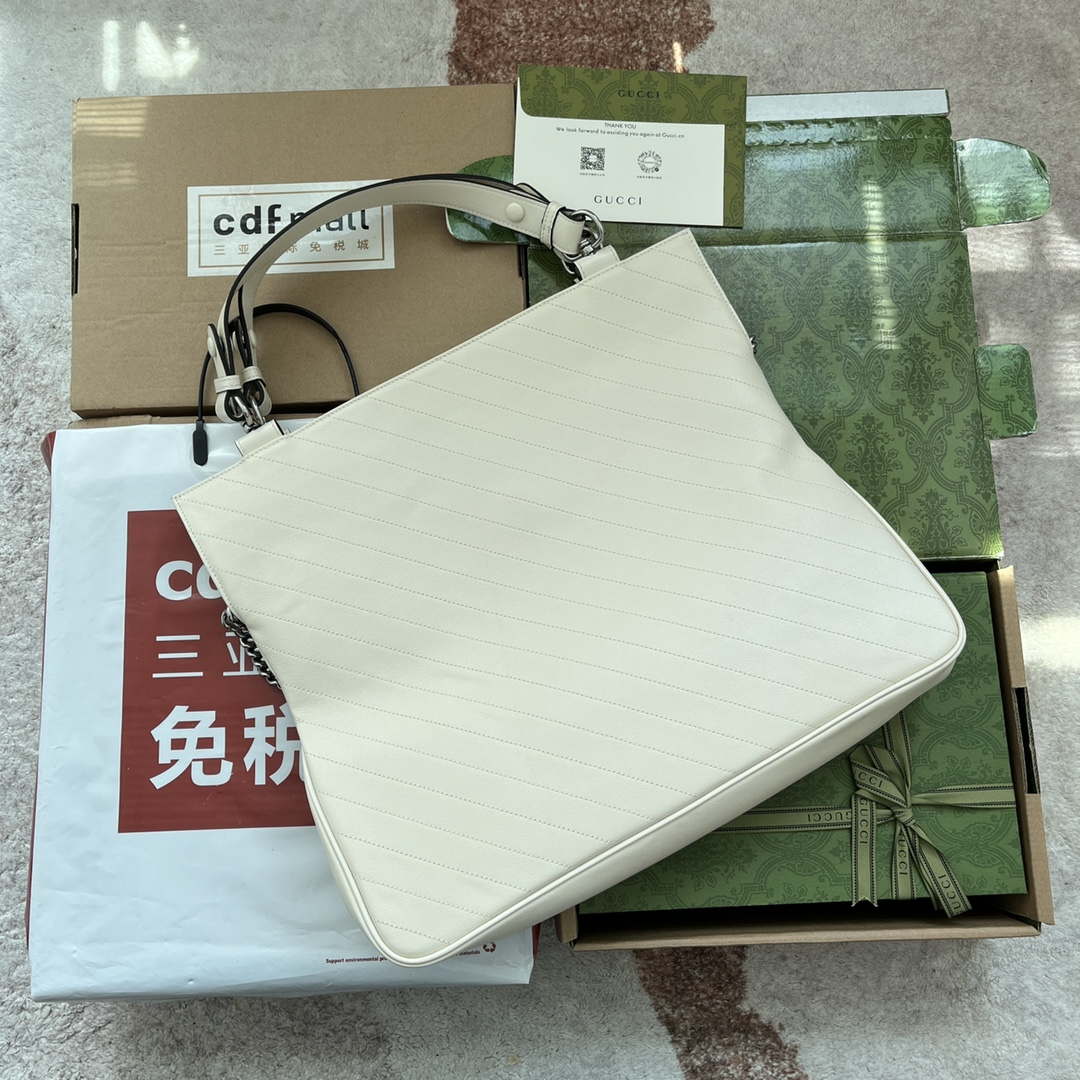 Gucci 751516 Blondie Medium Tote bag in White leather - Default Title - View 2