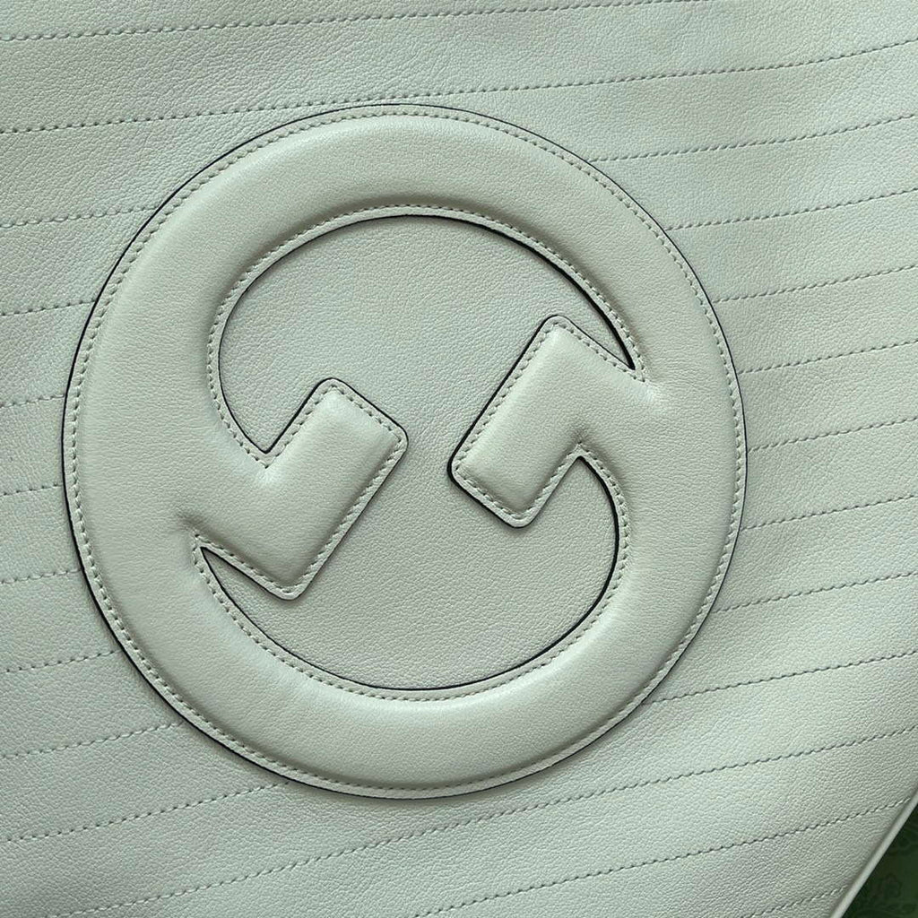 Gucci 751516 Blondie Medium Tote bag in White leather