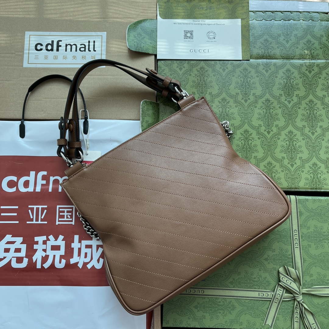 Gucci 751518 GG Blondie Small Tote Bag in Brown leather - Default Title - View 2