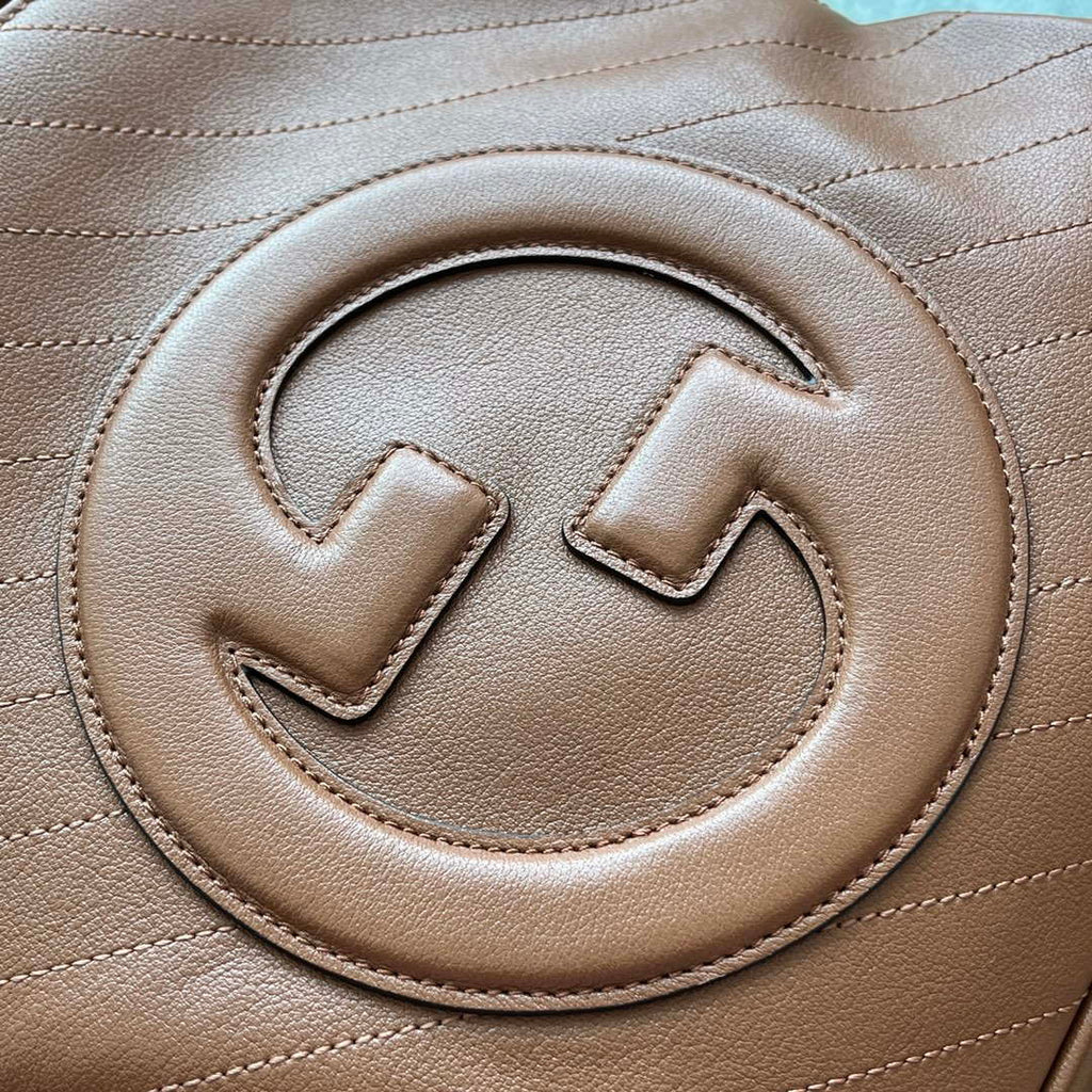 Gucci 751518 GG Blondie Small Tote Bag in Brown leather