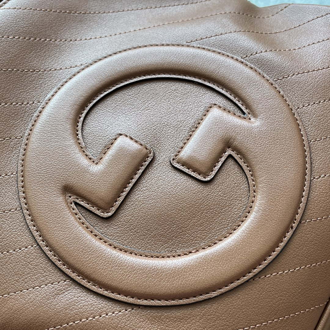 Gucci 751518 GG Blondie Small Tote Bag in Brown leather