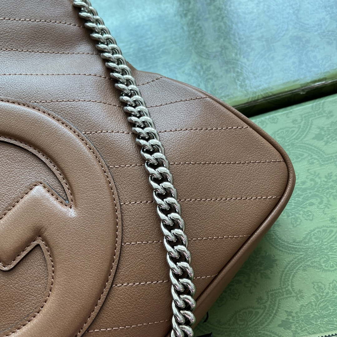 Gucci 751518 GG Blondie Small Tote Bag in Brown leather