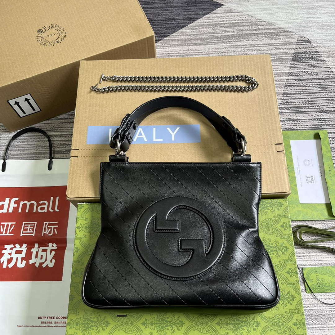 Gucci 751518 Gucci Blondie Small Tote Bag Black - Default Title - View 1