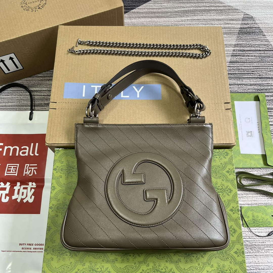 Gucci 751518 Gucci Blondie Small Tote Bag Brown - Default Title - View 1