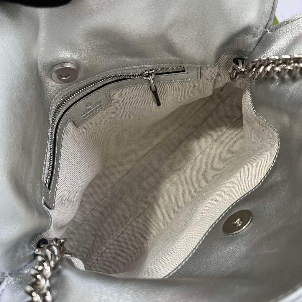 Gucci 751518 Gucci Blondie Small Tote Bag Silver