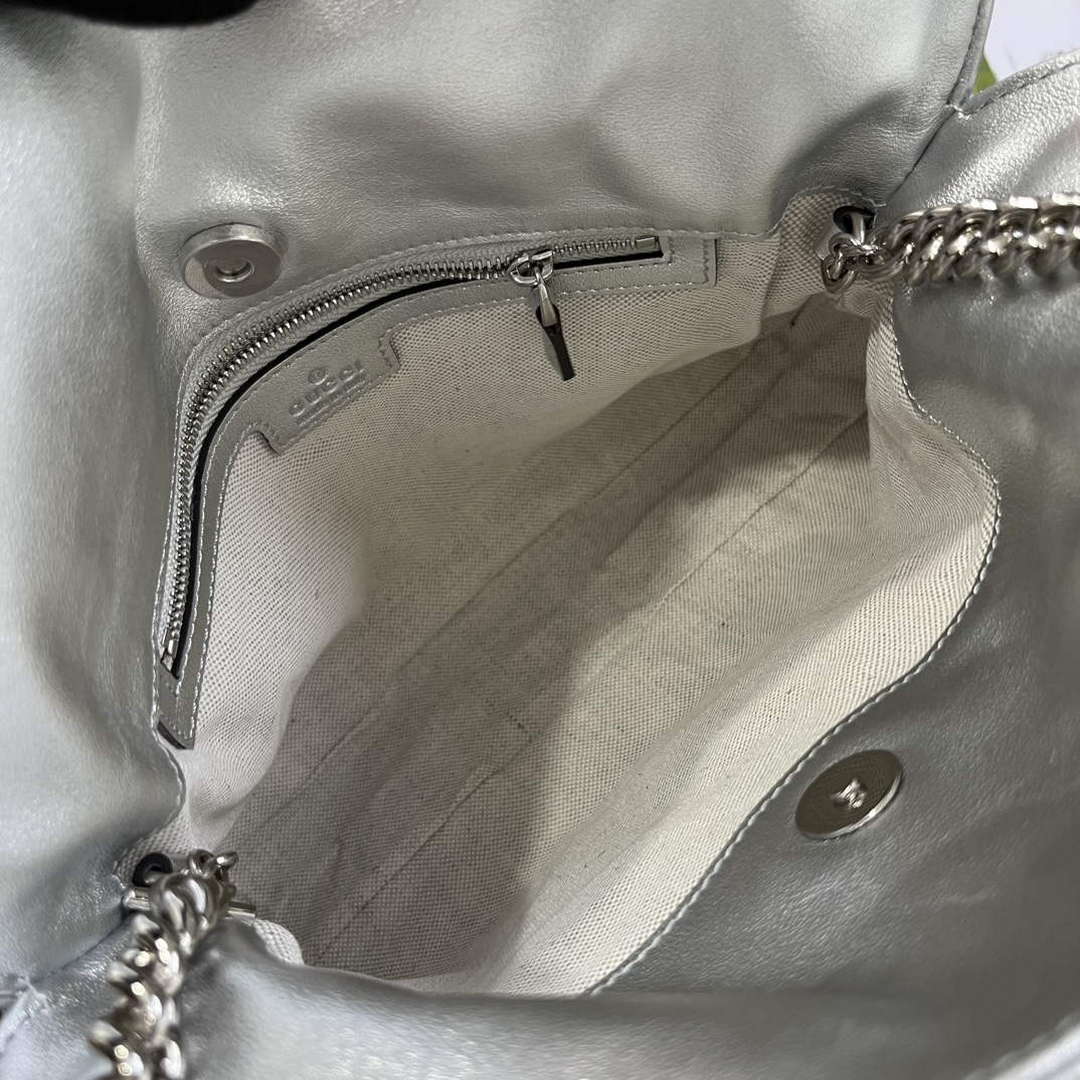 Gucci 751518 Gucci Blondie Small Tote Bag Silver - Default Title - View 8