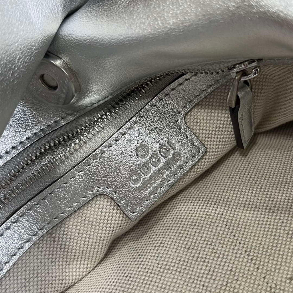 Gucci 751518 Gucci Blondie Small Tote Bag Silver